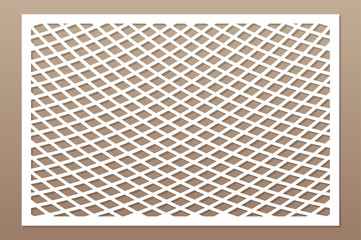 Decorative card for cutting laser or plotter.  Linear geometric pattern panel. Laser cut. Ratio 2:3. Vector illustration.
