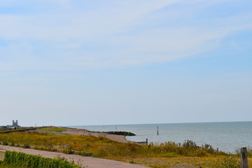 Plan a great day out exploring Reculver - English heritage site. Herne Bay, Kent, England, August, 2018	