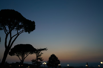 Florence, Italy-July 25, 2018: Sunset view from Piazzale Michelangelo, Florence