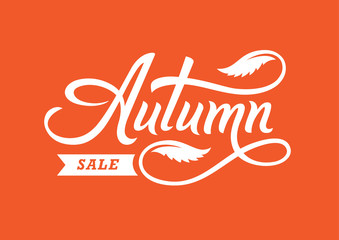 Autumn sale hand drawn lettering