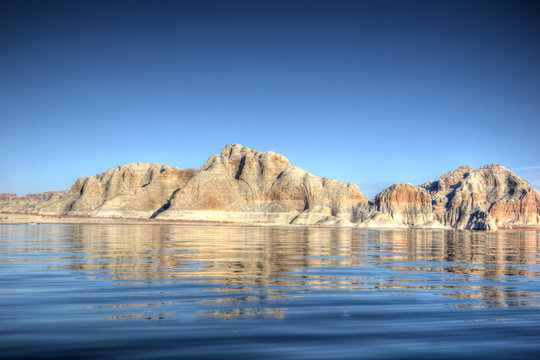 Exotic Sandy Rocks Of Lake Powell In Utah