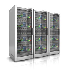 network workstation servers 3d illustration