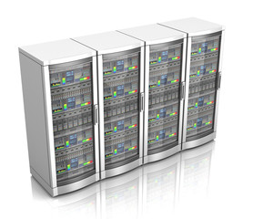 network workstation servers 3d illustration