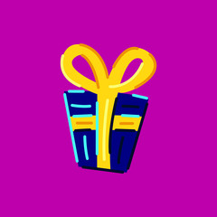 Gift box. Colored vector illustration