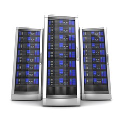 network workstation servers 3d illustration