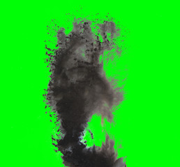 Powder coat fairy dust spray with metallic glitter on green ground