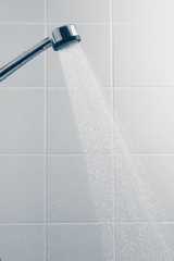 shower with flowing water