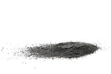 Activated charcoal powder on white background - obrazy, fototapety, plakaty