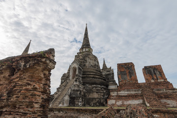 Fototapeta premium タイ・アユタヤ・遺跡・涅槃像・世界遺産・ワット・プラ・シーサンペット