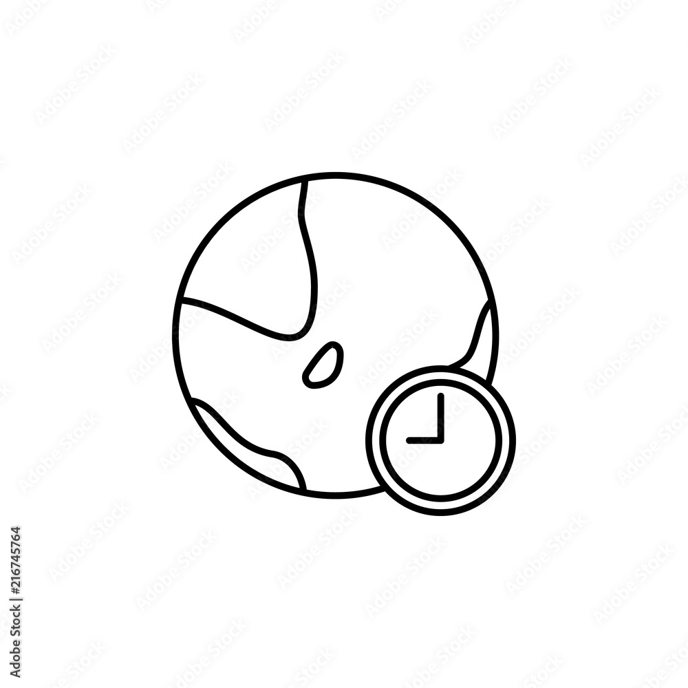 Poster world time icon. element of time value icon for mobile concept and web apps. thin line world time ic