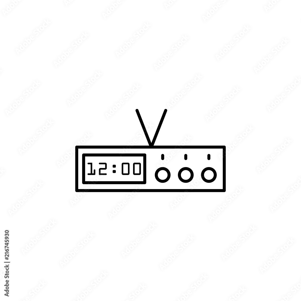 Poster digital clock icon. element of time value icon for mobile concept and web apps. thin line digital cl