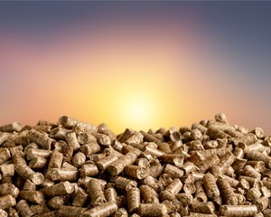 Fototapeta na wymiar Pellets Biomass on background