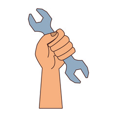 Hand with wrench vector illustration graphic design