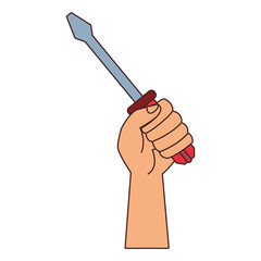 Hand with screwdriver vector illustration graphic design