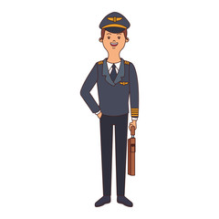 Airliner pilot cartoon vector illustration graphic design