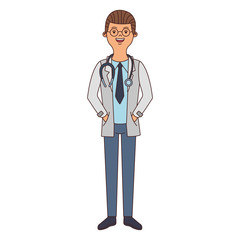Fototapeta premium Male doctor cartoon vector illustration graphic design