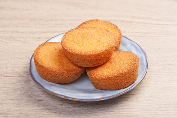 Custard cake  on the table