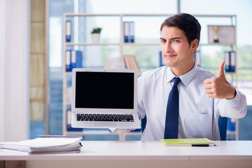 Businessman working in the modern office at desk