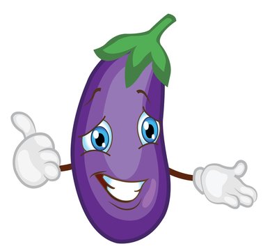 cute eggplant character cartoon