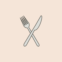knife and folk line icon. Element of fast food icon for mobile concept and web apps. Field outline knife and folk line icon can be used for web and mobile