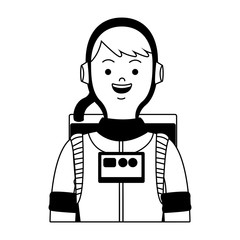 Astronaut male cartoon vector illustration graphic design