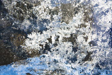 The texture of the ice. The frozen water.Winter background    
