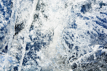 The texture of the ice. The frozen water.Winter background    