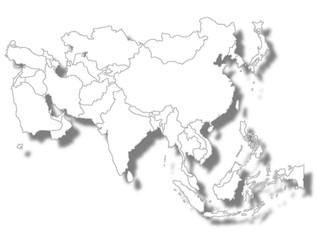アジア　国　地図　アイコン 