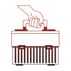 Hand holding toolbox vector illustration graphic design