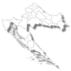 クロアチア　国　地図　アイコン 