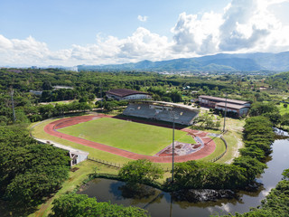 Aerial shot of football stadium