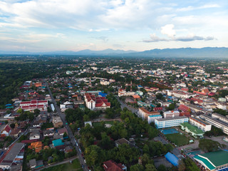 Rural city at Asian countryside