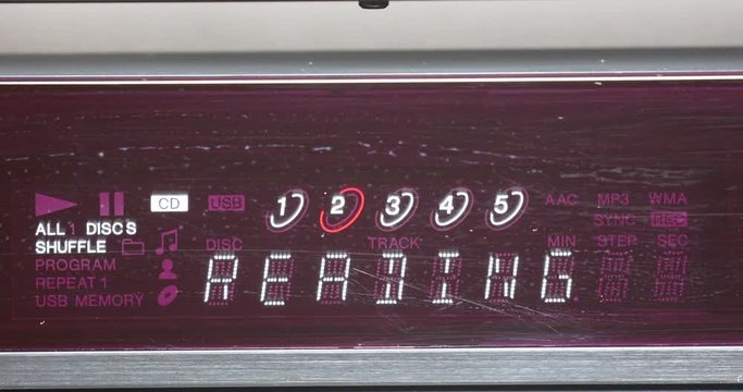 Shuffling CD player display