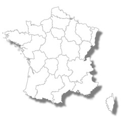 フランス　国　地図　アイコン 