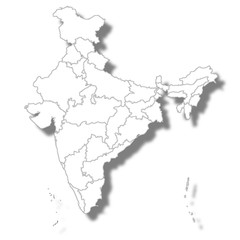 インド　国　地図　アイコン 
