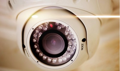 Security Camera on the Ceiling in Office