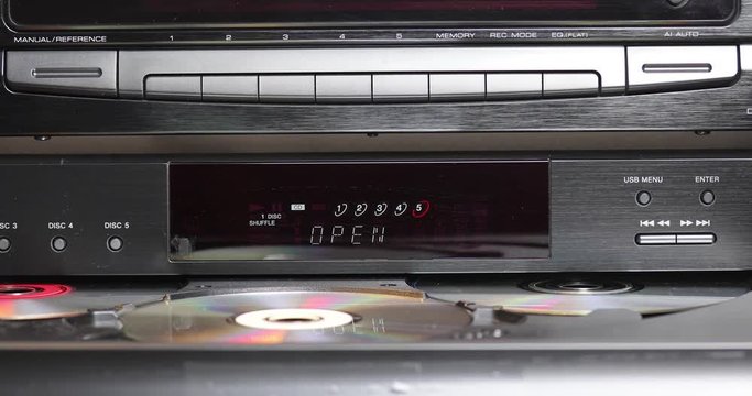 Opening CD multi disc player