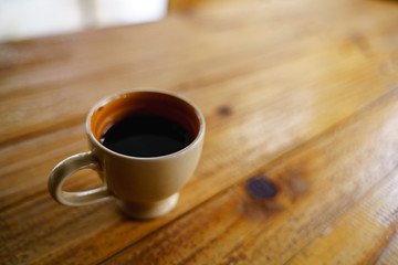 Cup of dark coffee shot or espresso