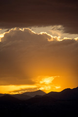 Dramatic sunset over the Rocky Mountains 