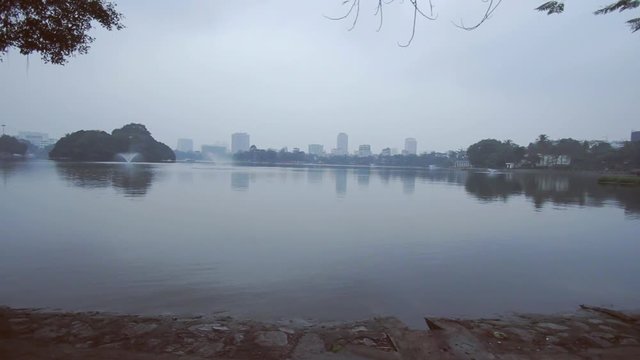 A lake situated in the heart of Hanoi, the capital of Vietnam.