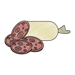 Meat sausages in slices vector illustration graphic design