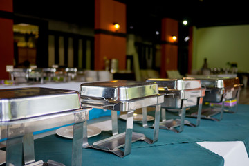 buffet food, catering food party at restaurant, mini canapes, snacks and appetizers