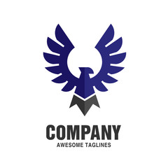 Obraz premium Falcon Eagle Bird color logo Template vector design