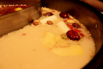 Close up the Chinese Spicy Hot Pot