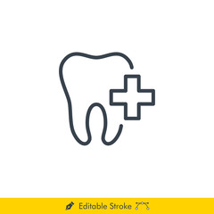 Dental Care Icon / Vector - In Line / Stroke Design
