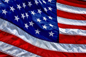 Bright close up of American Flag