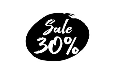Sale 30 Percent Discount Lettering black Ink background