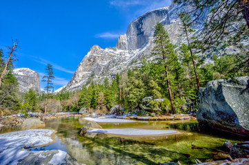 Mirror Lake in Yosemite National Park during the Winter
