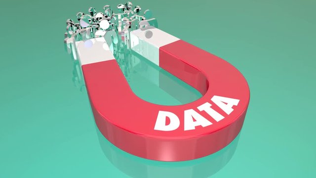 Data Information Records Magnet Pulling People 3d Animation