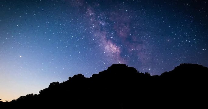 Time-lapse of the Milky Way and Night Sky under Eagle Point at Caprock Canyon State Park in North Texas.